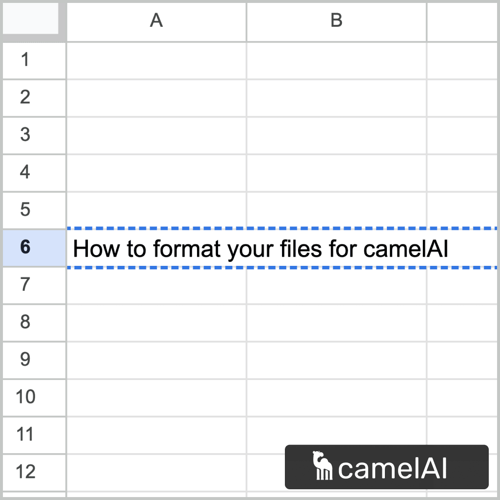 Data Formatting Guidelines for camelAI Spreadsheets and CSVs